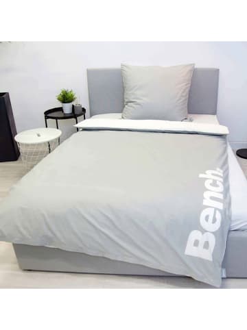 Bench Beddengoedset lichtgrijs/wit