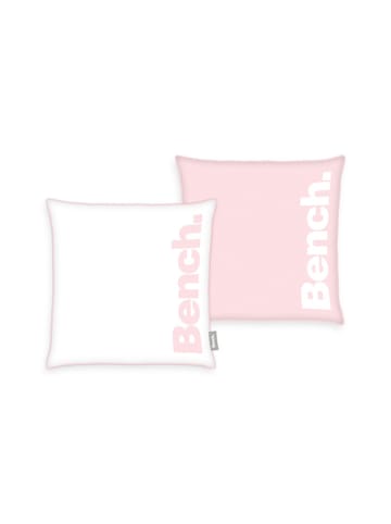 Bench Poszewka w kolorze jasnoróżowo-białym na poduszkę - 50 x 50 cm