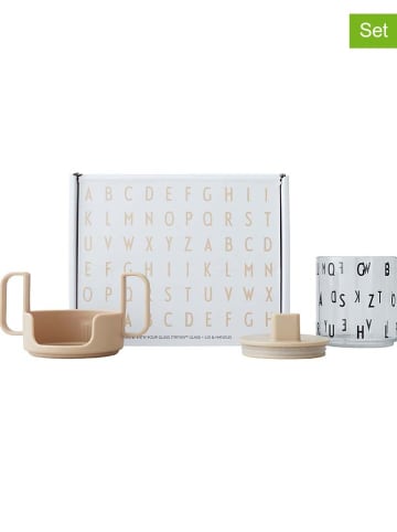Design Letters 3-częściowy zestaw w kolorze beżowym - wys. 18 x Ø 14 cm