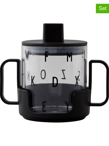 Design Letters 3-częściowy zestaw "Grow with your cup" w kolorze czarnym - 220 ml