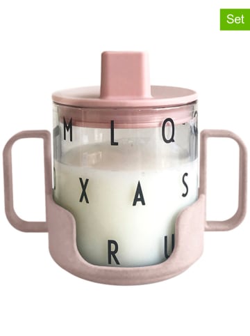 Design Letters 3-częściowy zestaw "Grow with your cup" w kolorze jasnoróżowym - 220 ml