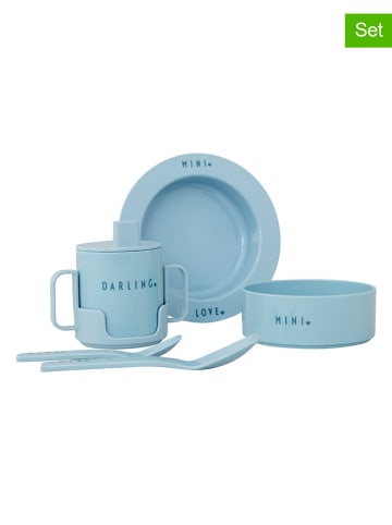 Design Letters 7tlg. Kindergeschirr-Set "Mini Favourite" in Hellblau