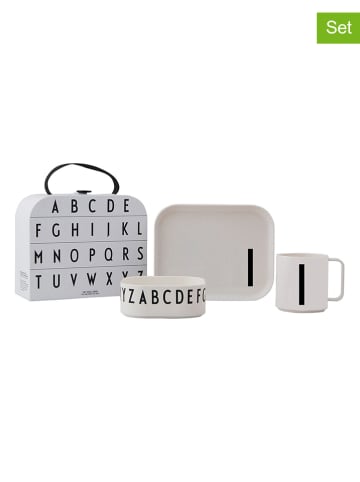 Design Letters 4tlg. Kindergeschirr-Set "Classics in a suitcase" in Weiß