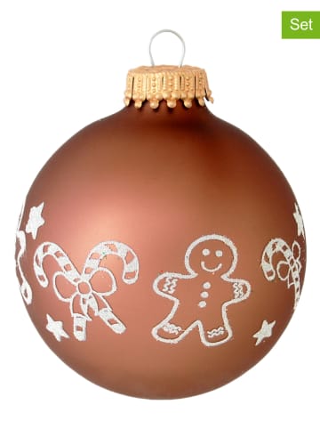 Krebs Glas Lauscha Christbaumkugel in Hellbraun - 4 Stück - Ø 7 cm