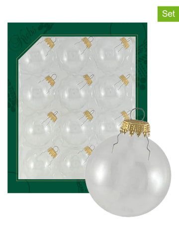 Krebs Glas Lauscha Christbaumkugeln in Transparent - 12 Stück