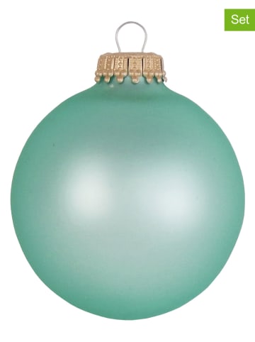 Krebs Glas Lauscha Christbaumkugeln in Grün - 8 Stück