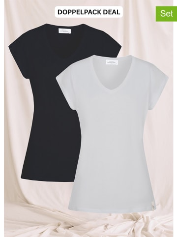 Cotton Candy 2-delige set: shirts "Deniz V" zwart/lichtgrijs