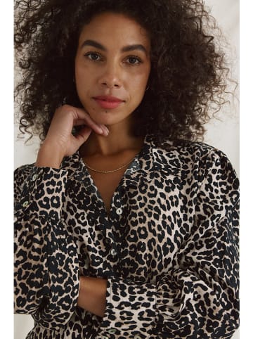 Cotton Candy Bluse "Nina" in Schwarz/ Hellbraun