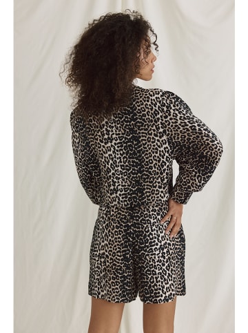 Cotton Candy Bluse "Nina" in Schwarz/ Hellbraun