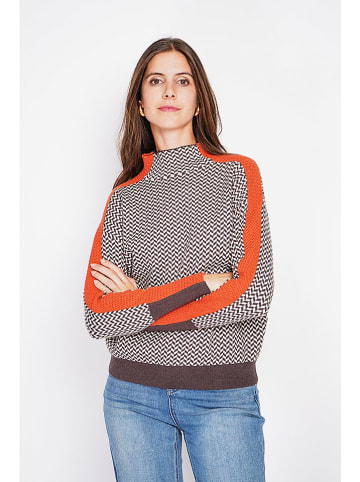 C& Jo Sweter w kolorze biało-brązowo-czerwonym