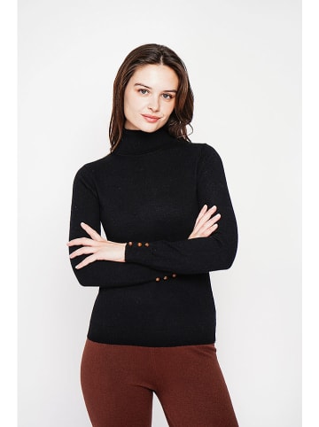 C& Jo Rollkragenpullover in Schwarz