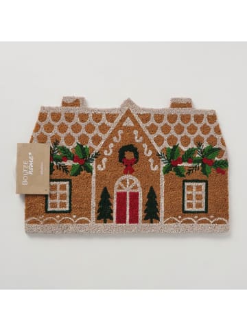 Boltze Kokos-Fußmatte "Julehus" in Hellbraun - (L)60 x (B)40 cm