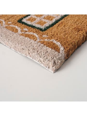 Boltze Kokos-Fußmatte "Julehus" in Hellbraun - (L)60 x (B)40 cm