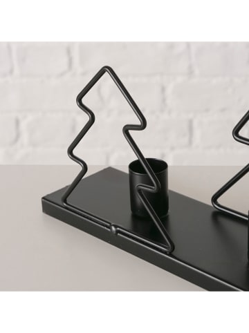 Boltze Kaarsenhouder "Blackoak" zwart - (B)39,3 x (H)15,7 cm