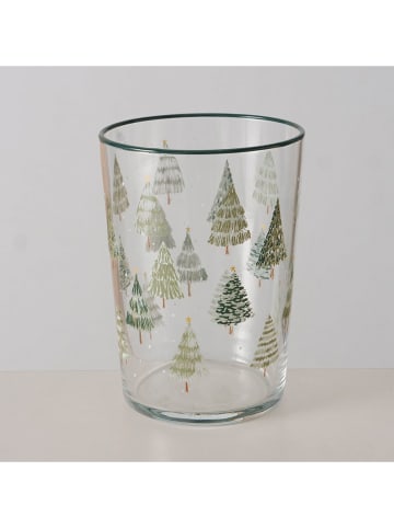 Boltze Drinkglas "Trimas" transparant/groen - (H)12 cm