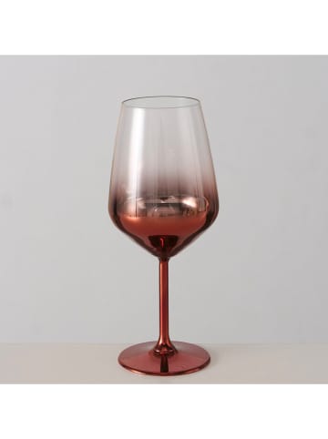 Boltze Wijnglas "Merilo" transparant/rood - (H)22 cm