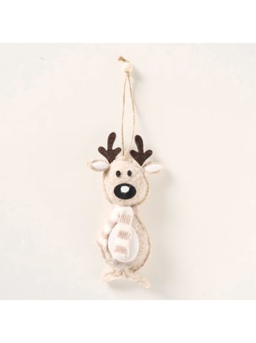 Boltze Kersthanger "Mailo" crème/bruin - (H)14 cm