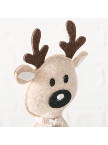 Boltze Decofiguur "Mailo" crème/bruin - (H)28 cm