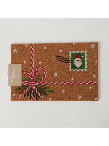 Boltze Kokosdeurmat "Julebrev" lichtbruin - (L)60 x (B)40 cm