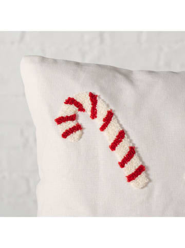 Boltze Kussen "Candycane" wit/rood - (L)45 x (B)45 cm