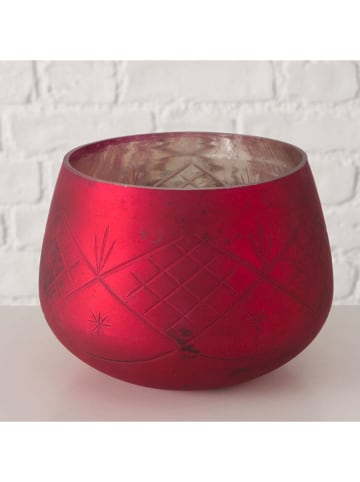 Boltze Windlicht "Velva" rood - (H)11,5 cm