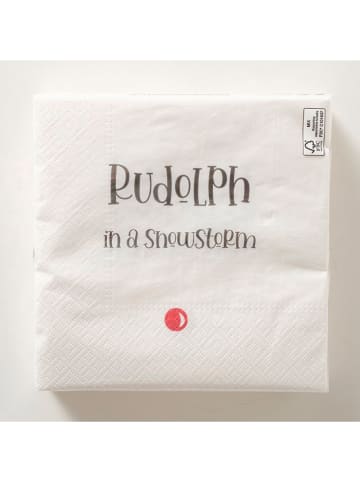 Boltze Servietten "Rudolph" in Weiß/ Schwarz - 20 Stück