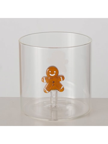 Boltze Trinkglas "Ginger" in Transparent/ Hellbraun - (H)8 cm