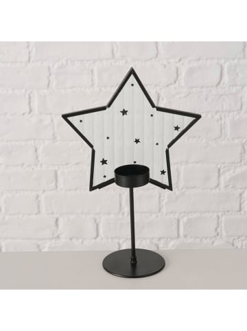 Boltze Teelichthalter "Stanny" in Schwarz - (H)25,5 x Ø 8 cm