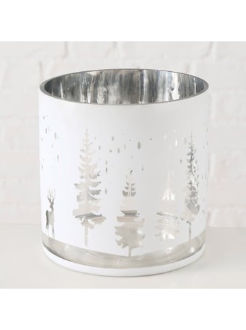 Boltze Windlicht "Winty" in Weiß - (H)15 cm