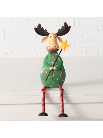 Boltze Kantenhocker "Heini" in Creme/ Grün - (H)42 cm