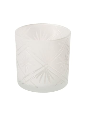 Boltze Windlicht "Carvo" in Weiß - (H)10 cm