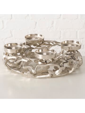 Boltze Kerzenleuchter "Sterny" in Silber - (H)10 cm