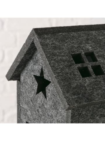 Boltze Leddeco-object "Stuga" grijs - (B)19 x (H)21 x (D)13,5 cm