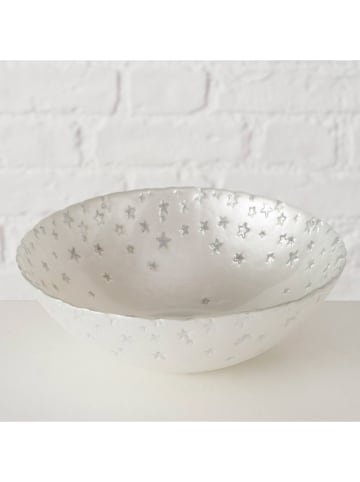 Boltze Servierschale "Staris" in Weiß/ Silber - Ø 16 cm