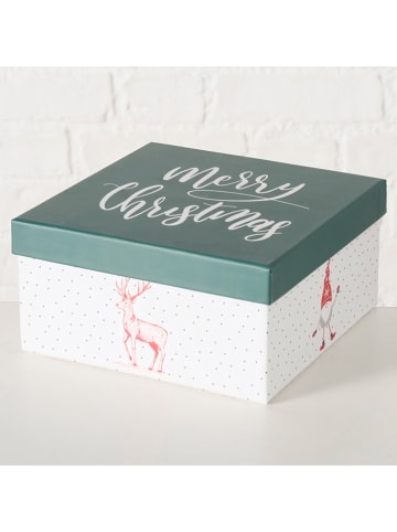 Boltze 3er-Set: Geschenkboxen "Chrissy" in Weiß/ Grün/ Rot