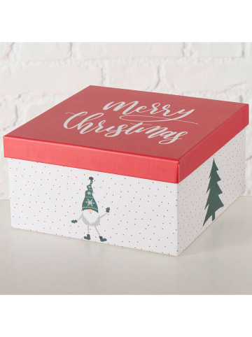 Boltze 3er-Set: Geschenkboxen "Chrissy" in Weiß/ Rot/ Grün
