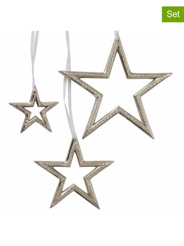 Boltze 3-delige set: decohangers "Taumi" zilverkleurig