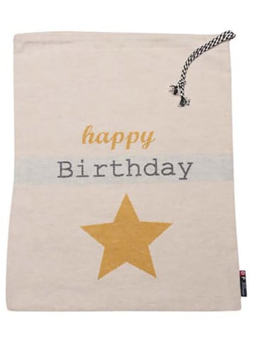 David Fussenegger Worek "Happy Birthday" w kolorze beżowym