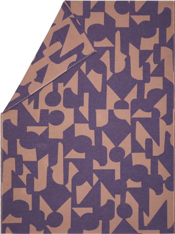 David Fussenegger Koc flanelowy "Luca" w kolorze fioletowo-beżowym