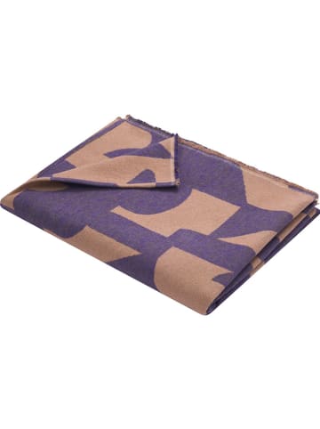 David Fussenegger Koc flanelowy "Luca" w kolorze fioletowo-beżowym