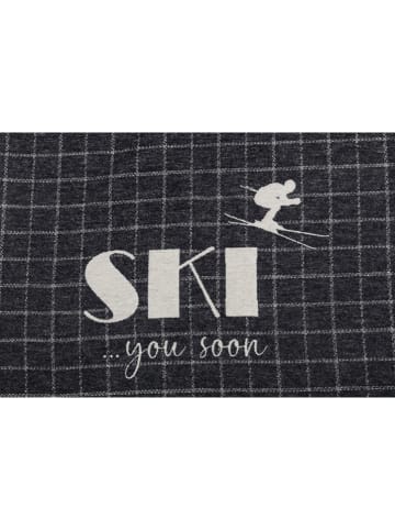 David Fussenegger  Flanellen deken "Silvretta - Ski You Soon" antraciet
