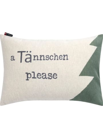 David Fussenegger Kissenhülle "Silvretta - A Tännschen Please" in Creme/ Grün