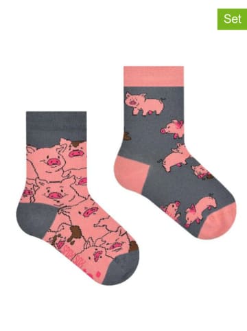 Spox Sox 2er-Set: Socken in Grau/ Rosa