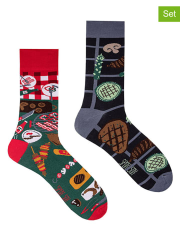 Spox Sox 2er-Set: Socken in Braun/ Rot