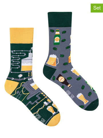 Spox Sox 2er-Set: Socken in Grau/ Gelb