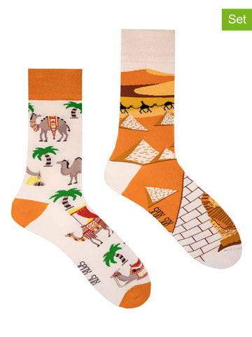 Spox Sox 2er-Set: Socken in Orange/ Beige