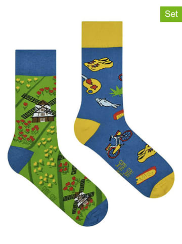 Spox Sox 2er-Set: Socken in Blau/ Grün