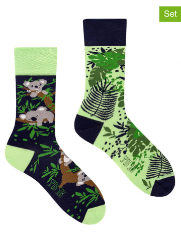 Spox Sox 2er-Set: Socken in Grün/ Schwarz