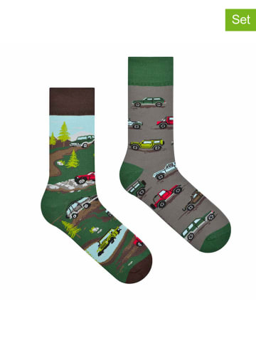 Spox Sox 2er-Set: Socken in Grau/ Grün