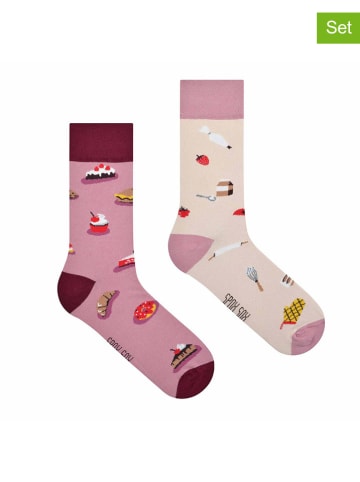 Spox Sox 2er-Set: Socken in Rosa/ Creme
